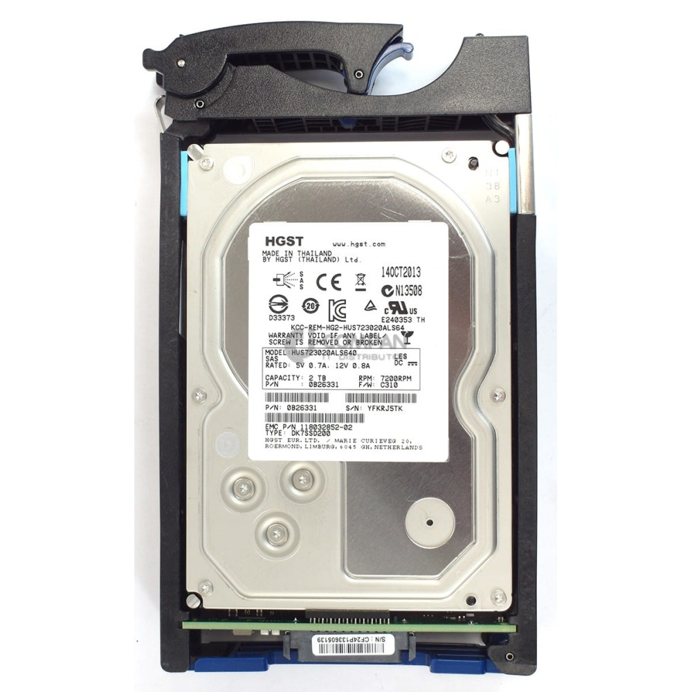 005049572 EMC HDD 2TB 7.2K SAS 6G 3.5" LFF HOT-SWAP FOR EMC DATADOMAIN